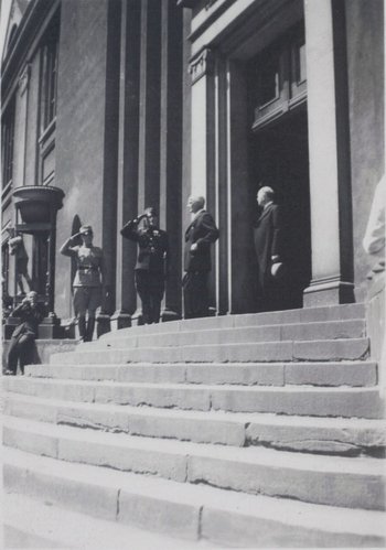 ceremoni på Københavns Universitet den 20. juni 1937 i forbindelse med opløsningen af Akademisk Skyttekorps