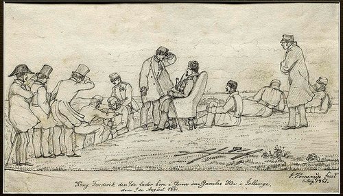 Tegneren Jacob Kornerups tegning af udgravningen i 1861