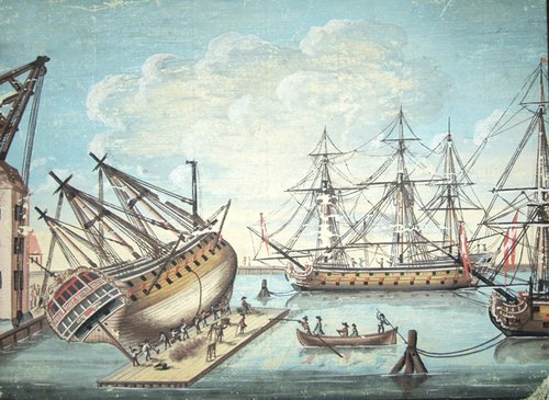 Flådens leje ved Nyholm i 1750'erne