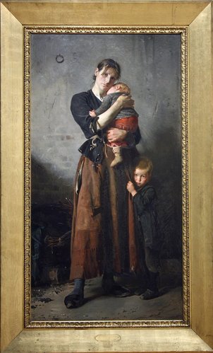 Maleriet ”Forladt. Dog ej af Venner i Nøden” fra 1888.