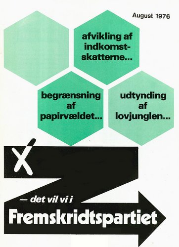 Fremskridspartiets valgmateriale fra 1976.