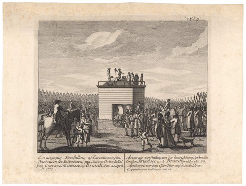 Struensee og Brandt henrettes på Øster Fælled den 28. april 1772