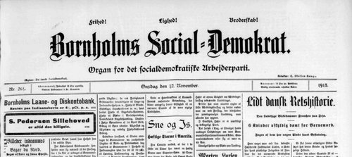 Udsnit af avisen Bornholms Social-Demokrat