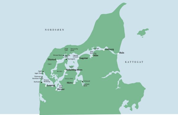 Kort over Limfjordslandet i 2019