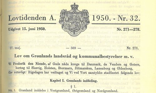 Lov om Grønlands landsråd og kommunalbestyrelser
