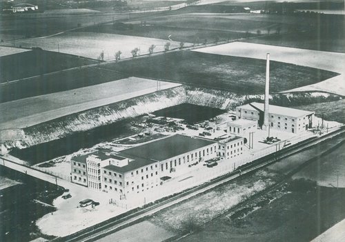 Luftfoto af Cheminova-fabrikken i Måløv uden for København.