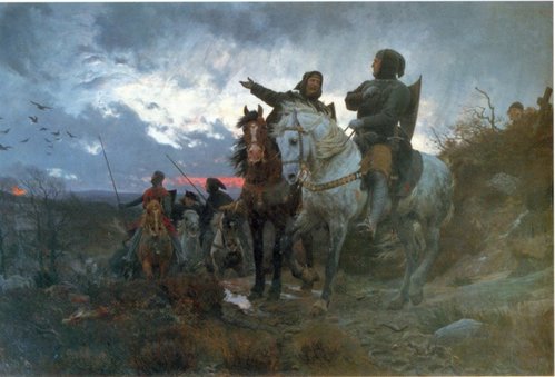 De sammensvorne rider fra Finderup efter mordet på Erik Klipping den 22. november 1286.