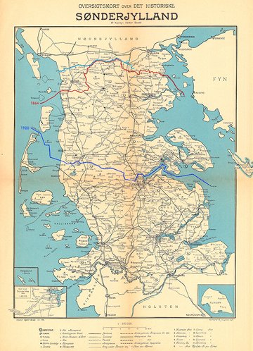 Oversigtskort over det historiske Sønderjylland