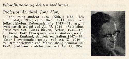 Sløks biografi i Århusstudenternes Håndbog 1966
