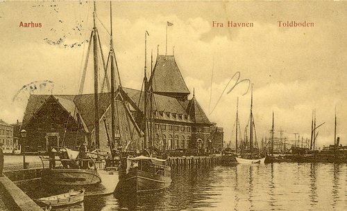 Toldboden i Aarhus omkring år 1900