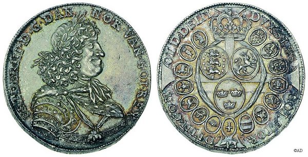 Mønter med Frederik 3. fra 1699