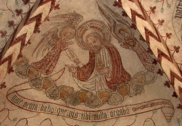 Kalkmaleri i Ballerup kirke på Sjælland fra første halvdel af 1400-tallet