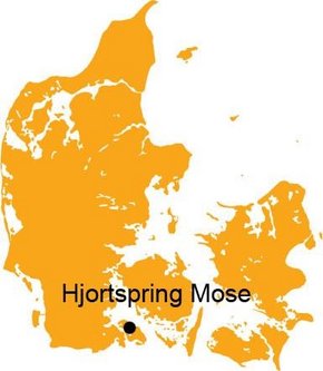 Kort over Hjortespring Mose på Als i Sønderjylland