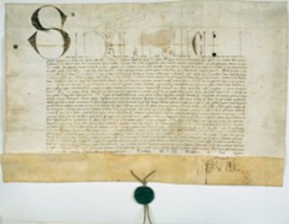 Billedet viser en pavebulle, der gav Christian 1. lov til at oprette et universitet i Danmark
