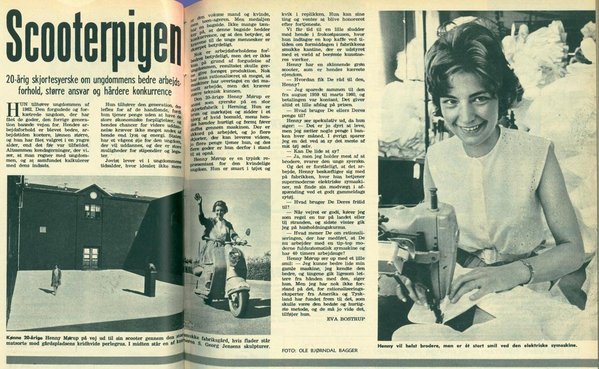 Artikel i Billed-Bladet fra 1962 om "Scooterpigen" Henny Mørup