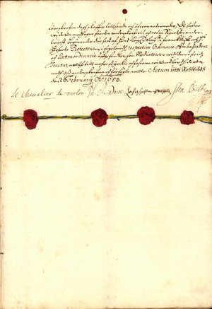 Sidste side i Roskildefreden 1658