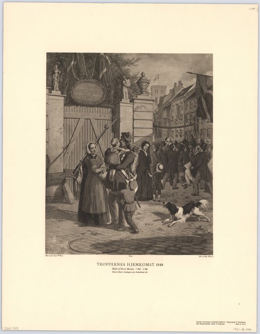 David Monies maleri fra 1850 gengivet som fotogravure-tryk udarbejdet af Egmont H. Petersen