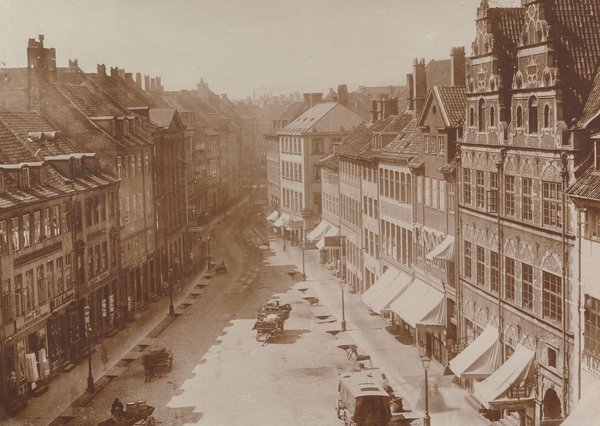 Åbne rendestene ved Amagertorv, ca. 1860