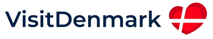 VisitDenmarks logo fra 2005 med det rødhvide hjerte.